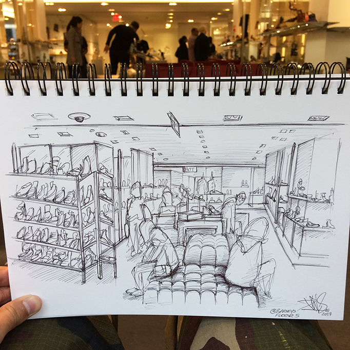 BARNEYS FLOOR 5 NEW YORK SKETCH