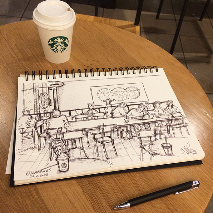 STARBUCKS NEW YORK SKETCH