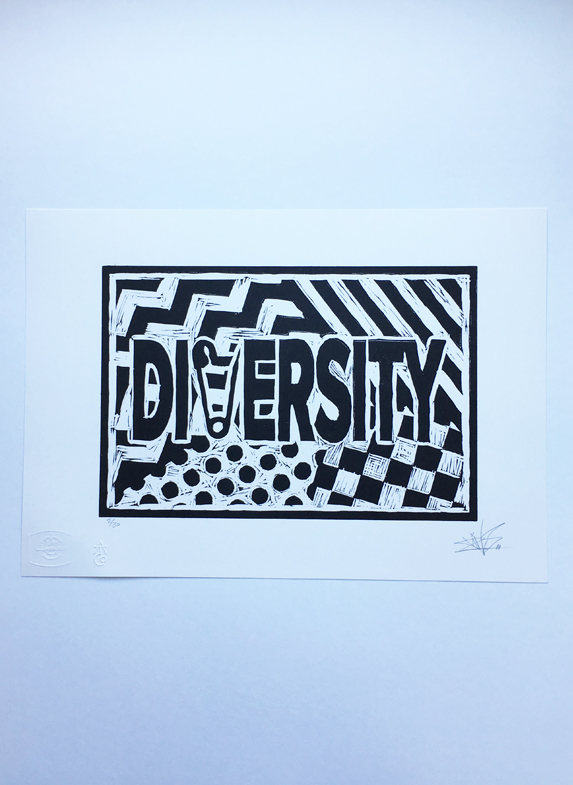 Diversity Lino Print, PINS©2019_1